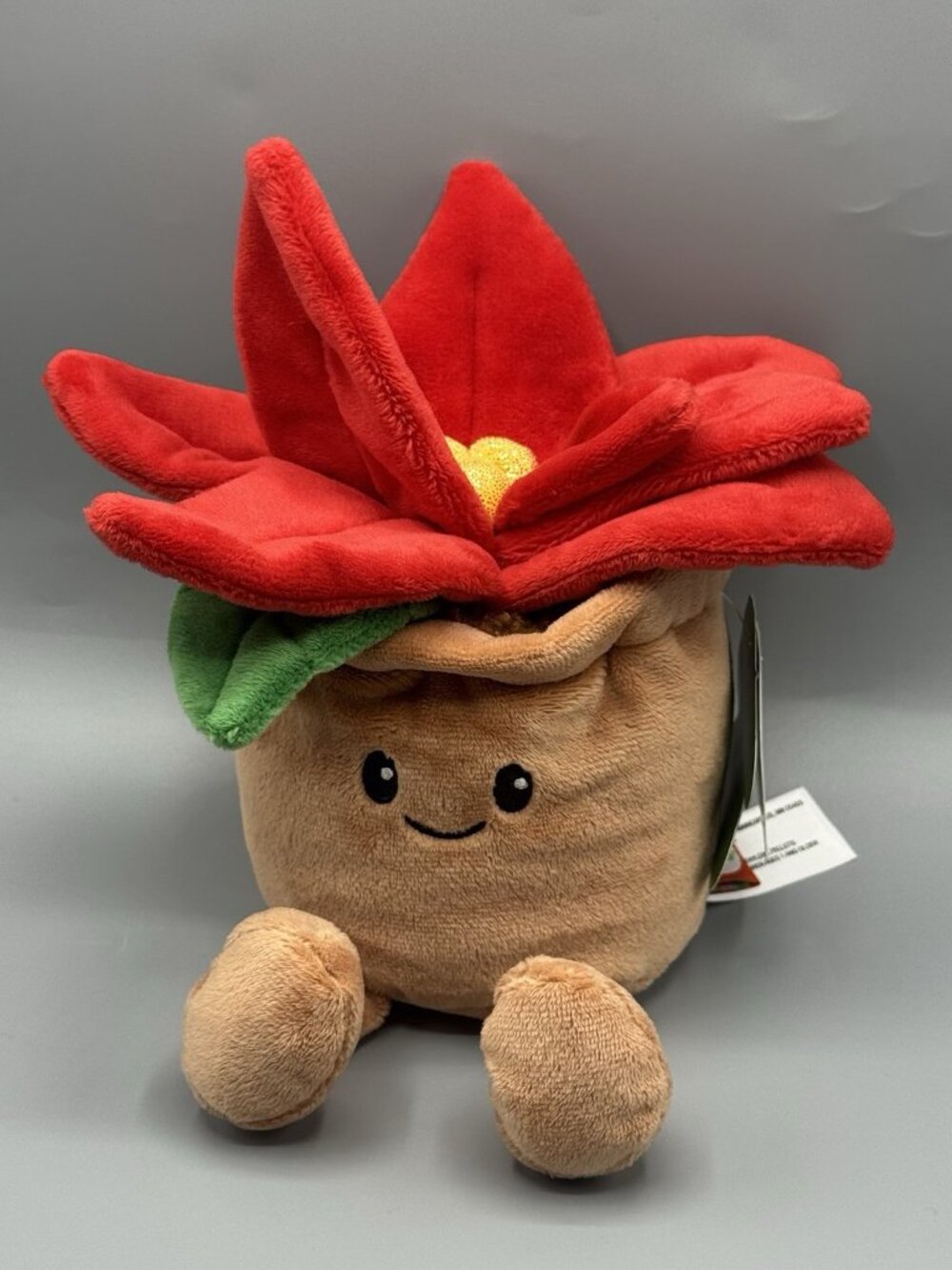Giggle Scape Poinsettia Christmas Plant Plush Stuffed Toy 9" NEW